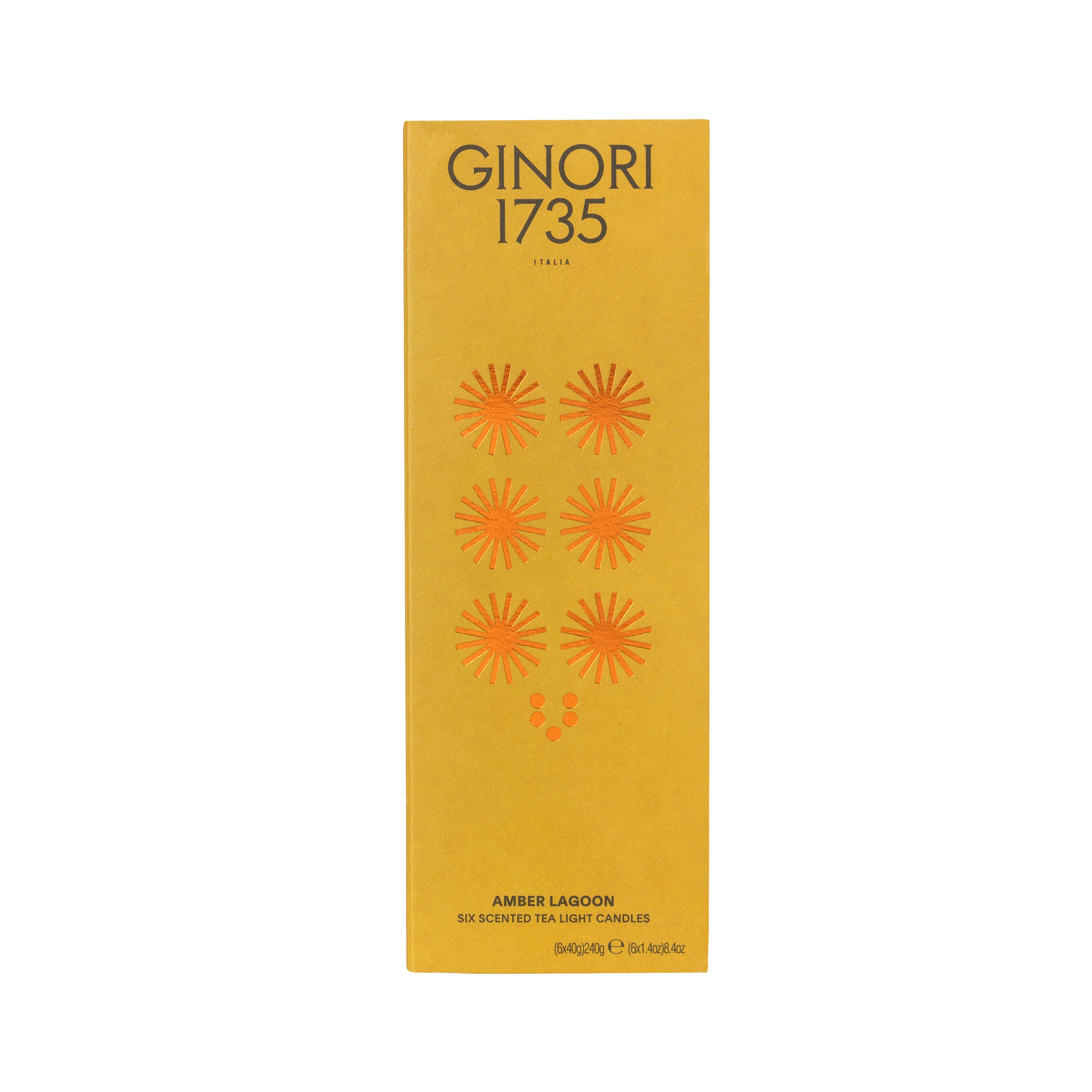 Ginori 1735 LCDC Il Letterato Amber Lagoon Votive Candles - 6 x 40g