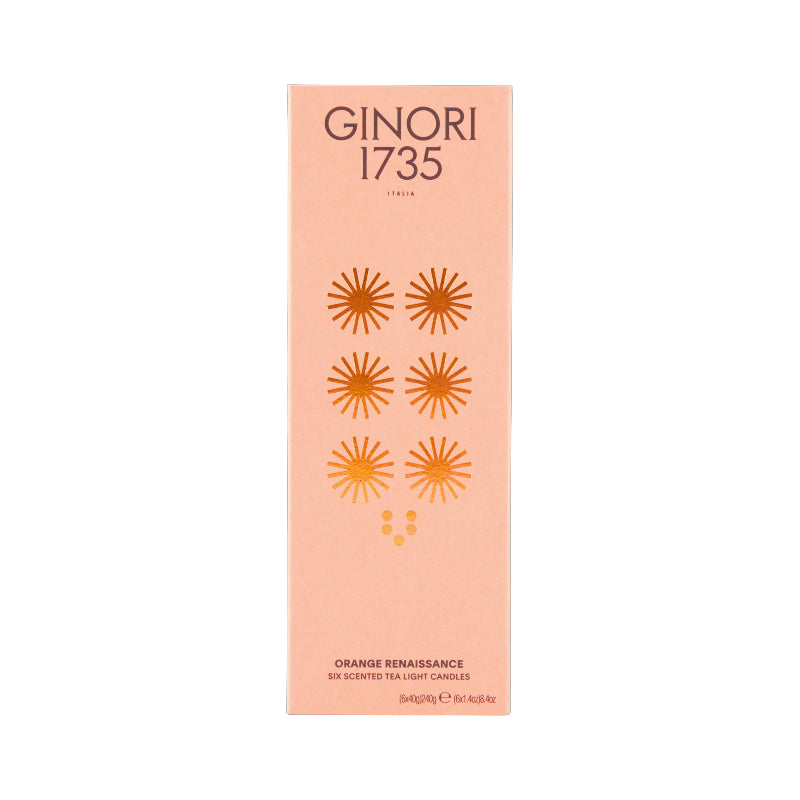 Ginori 1735 LCDC Il Letterato Orange Renaissance Votive Candles - 6 x 40g
